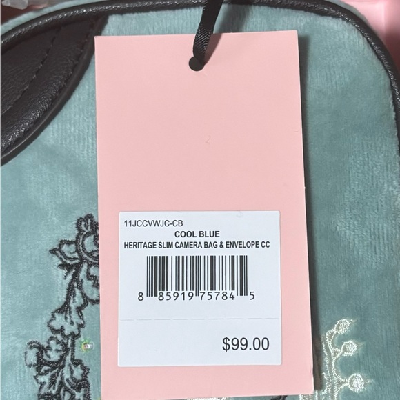 Juicy Couture Gift Set Cool Blue Heritage Slim Camera Bag & Envelope Card Case - Picture 15 of 15